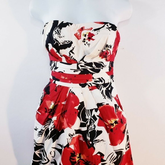 Snap Womens Strapless Sheath Floral‎ Padded Top Sun - Picture 4 of 8